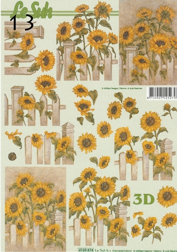 Papír na 3D přání - slunečnice