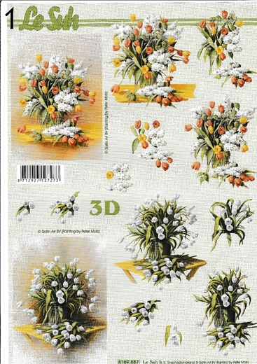 Papír na 3D přání - tulipány