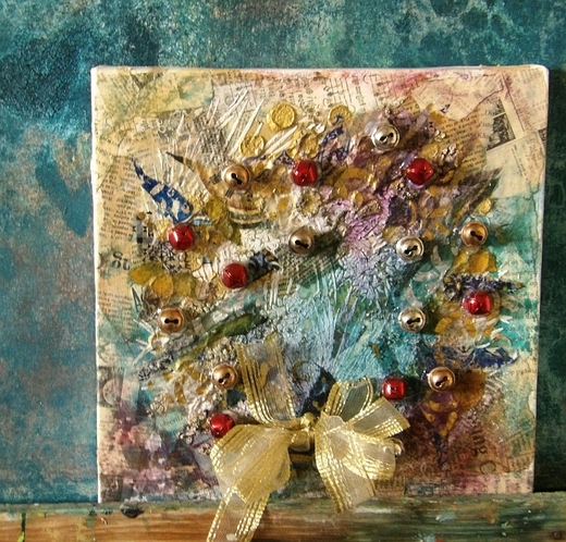 Adventní věnec - mixed media
