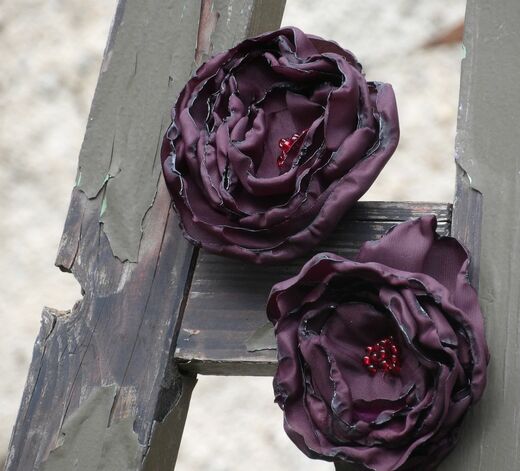 Bordo růže ViolaArt , sponka nebo brož (kopie)