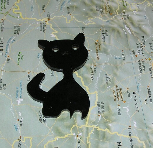 Kočička černá  - brož ViolaArt