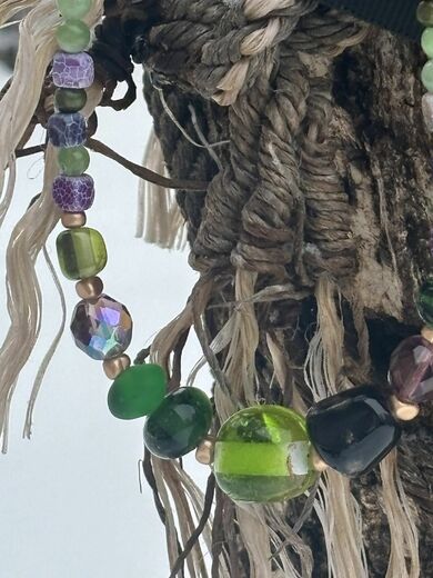 Náhrdelník zelenofialový