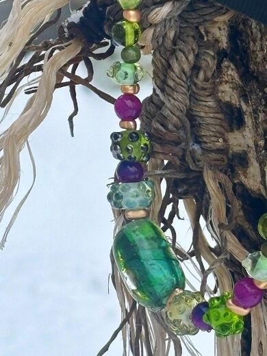 Náhrdelník zelený achát perleť