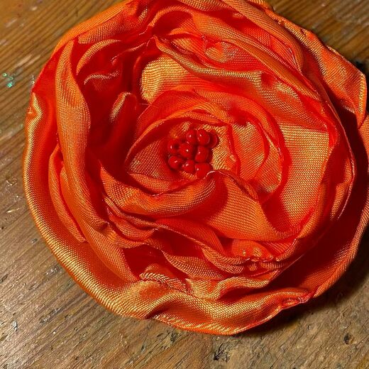 Oranžová růže sponka, brož Violaart